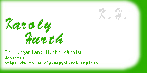 karoly hurth business card