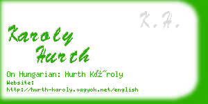 karoly hurth business card